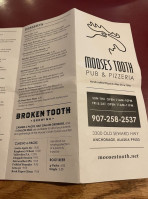 Moose's Tooth Pub Pizzeria menu