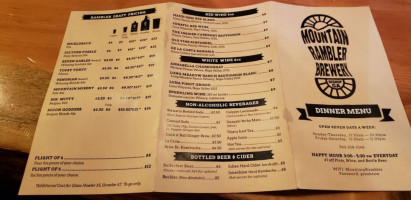 Mountain Rambler Brewery menu