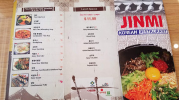 Jinmi Korean menu