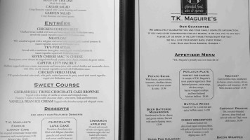 T.k. Maguire's menu