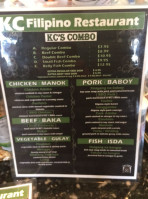 Kc Filipino menu