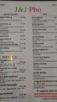 J&j Pho Vietnamese menu