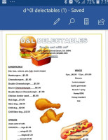 D&l Delectables menu