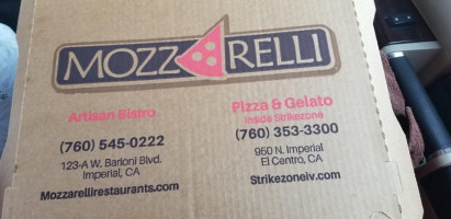 Mozzarelli’s Pizza Gelato menu