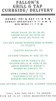 Fallon's Grill And Tap menu