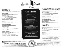 Chicken Shack menu