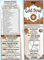 Gold Bowl menu