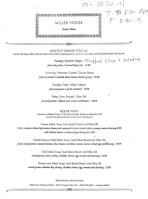 Miller House Catering menu