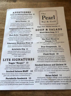 The Pearl Grill menu