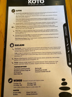 Koto Brewing Company menu