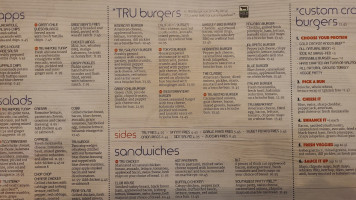 Tru Burger Co. menu
