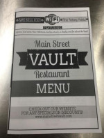 Main Street Vault menu