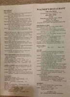 Wagner's Country Cafe menu