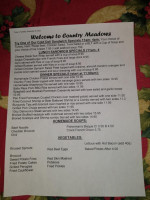 Country Meadows menu