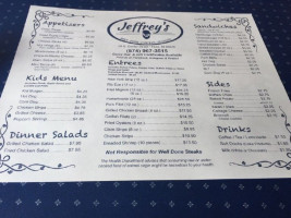 Jeffrey's menu