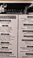 306 Barbecue Back Alley Sports menu