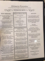 Patisserie Florentine menu