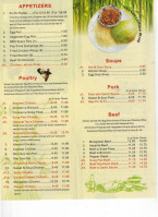 Green Bamboo menu
