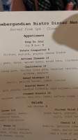 The Newbergundian Bistro menu