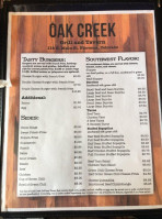 Oak Creek Grill And Tavern menu