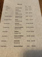 Valley Ford Cheese And Creamery menu