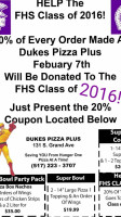 Dukes Pizza Plus menu