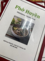 Pho Huyen menu