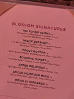 Blossom Cocktail Lounge menu