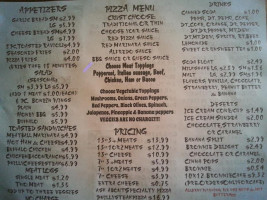 Boardman Pizzaria And Rentals menu