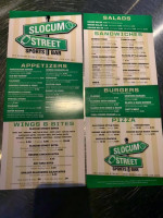 Slocum Street Sports menu