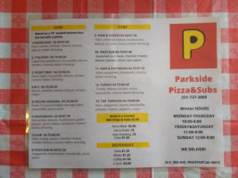 Parkside Pizza Sub menu