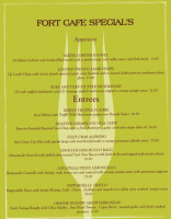 Fort Cafe menu