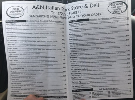 A N Italian Deli menu