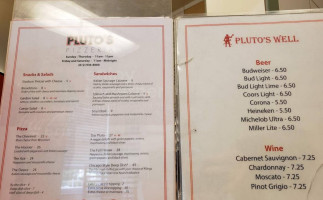 Pluto's Pizzeria menu