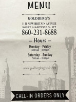 Goldberg's New York Bagel Deli menu
