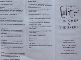 The Chef And The Baker menu