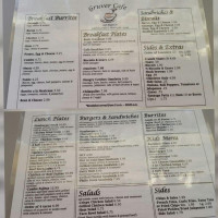 Gruver Cafe menu