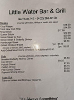 Little Water Grill menu