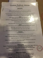 Groton Publick House menu