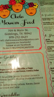 Chelis Mexican Food menu