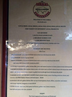 The Corral menu