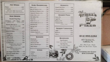 Mazz's Pizza Plus menu