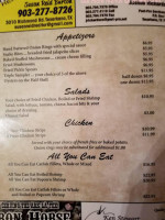 West Shore menu