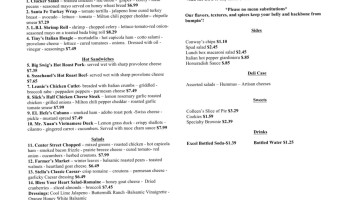Conways Catering Co menu