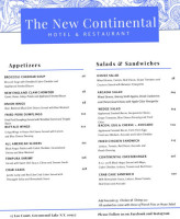 The New Continental And menu