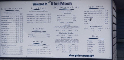 Blue Moon menu