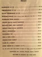 Waterhole Saloon menu