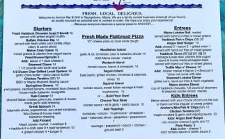 Anchor Grill menu