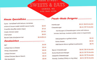 Park Street Sweets Eats menu