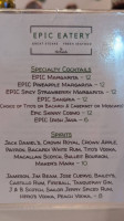 Epic Eatery menu